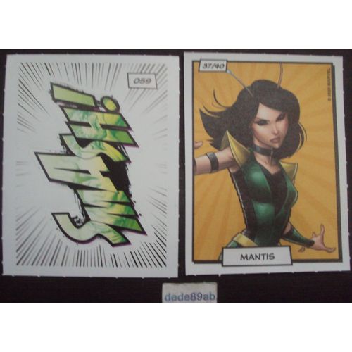 Marvel . Deviens Un Héros . Carte Leclerc . 059 Au Verso 37/40 Mantis