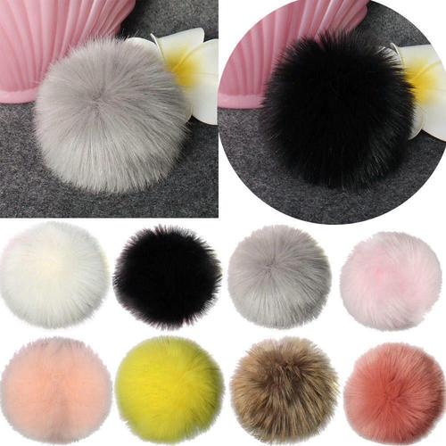 12 Pièces/Lot Fausse Fourrure Pompon Lapin Cheveux Ampoule Sac Pom Pom Pour Voiture Porte-Clés Anneau Porte-Clés Femmes Sac Bricolage Arts Artisanat Outil De Couture