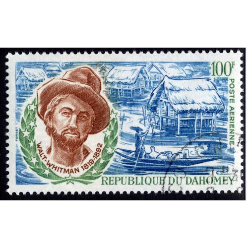 Timbre Walt-Whitman 1819-1892.République Du Dahomay.100f.Poste Aérienne.