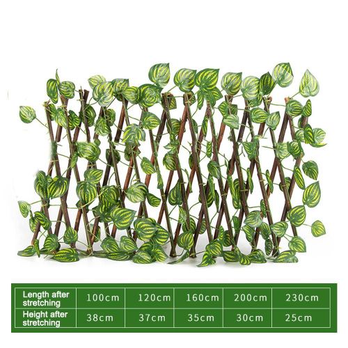 Clôture De Jardin Artificielle Rétractable Extensible Faux Lierre Clôture De Confidentialité Vignes En Bois Cadre D'escalade Plante De Jardinage Décorations Pour La Maison