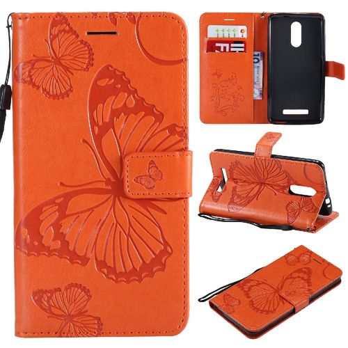 Tongez Étui Pour Xiaomi Redmi Note 3 Cuir Pu Avec Support De Fente Pour Carte Couverture Magnétique Couverture Antichoc Flip Kickband - Orange
