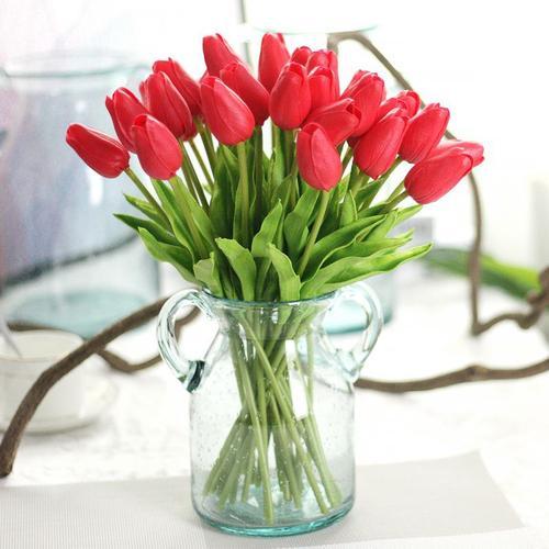 Mini Tulipe Artificielle 1 Pièce Bouquet De Fleurs Tulipe Artificielle Fausse Fleur Bricolage Décors De Mariage