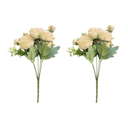 30cm 2 Bouquets Fleurs De Rose Artificielles Camélia Soie Faux Fleurs Flores Pour Bricolage Maison Jardin Décoration De Mariage