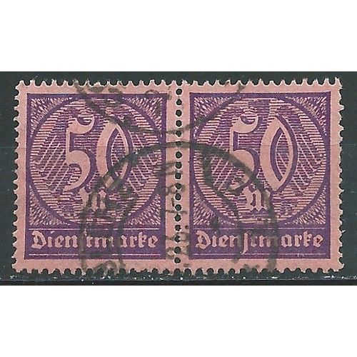 Empire Allemand Dienftmark Timbre De Service En Paire Du N°S35 Avec Belle Oblitération Ronde