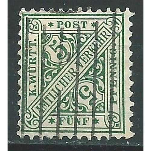 Timbre De Service Allemagne Wurttemberg 1890 N°S17 Avec Belle Oblitération En Traits Verticaux