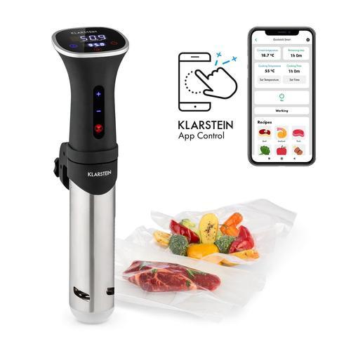 Klarstein Quickstick Smart Cuiseur Sous Vide 1200w , Circulation 3d , Température 20 95 °C , Écran Tactile , Contrôle Par Application - Inox Noir