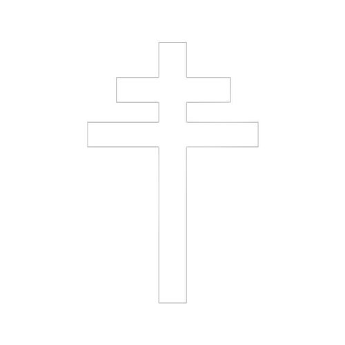 Sticker Logo Croix Lorraine Adhésif Autocollant - Plusieurs Coloris Disponibles Blanc 20