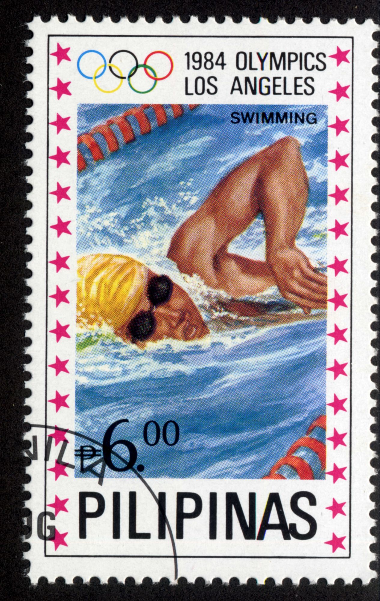 Timbre Swimming.1984.Olympics Los Angeles.Pilipinas.6.00.