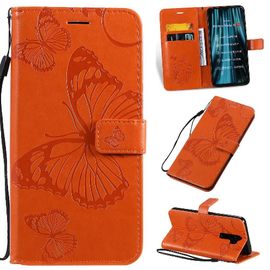 Tongez Étui Pour Xiaomi Redmi Note 8 Pro Couverture Magnétique Couverture Antichoc Flip Kickband Avec Support De Fente Pour Carte Cuir Pu - Orange