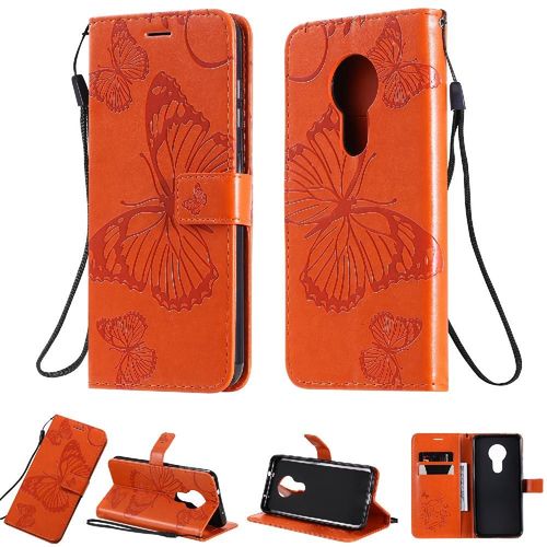 Flip Étui Pour Nokia 7.2 Avec Support De Fente Pour Carte Cuir Pu Couverture Antichoc Flip Kickband Couverture Magnétique - Orange
