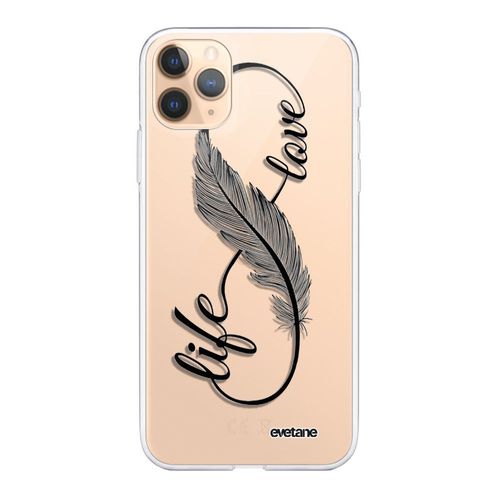 Coque Iphone 11 Pro Souple Transparente Love Life Motif Ecriture Tendance .