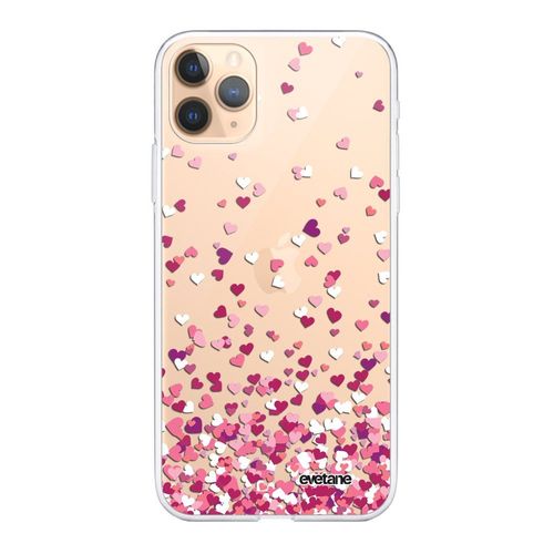 Coque Iphone 11 Pro Souple Transparente Confettis De Coeur Motif Ecriture Tendance .