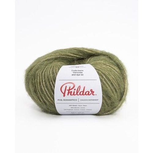 Pelote De Laine Et Baby Alpaga Phil Romantico - Phildar Kaki Vert