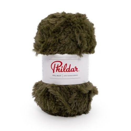 Pelote De Fourrure À Tricoter Phil Inuit - 100gr - Phildar Kaki Vert