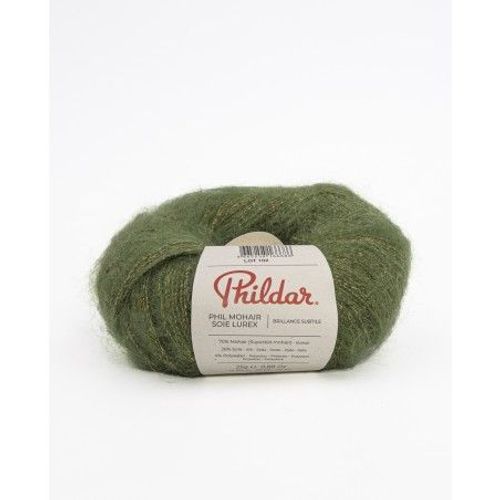 Fil Exceptionnel À Tricoter Phil Mohair Soie Lurex - 25gr - Phildar Olive Vert
