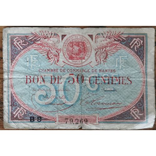 Billet 0,50 Franc Chambre De Commerce De Nantes - Nécessité - B8 79269