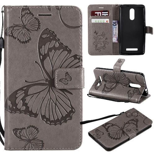 Tongez Étui Pour Xiaomi Redmi Note 3 Couverture Magnétique Avec Support De Fente Pour Carte Flip Kickband Cuir Pu Couverture Antichoc - Gris Clair