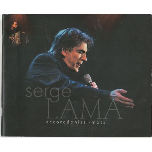 Rare Programme Dédicacé ( Autographe Original ) Serge Lama Accordéonissi-Mots