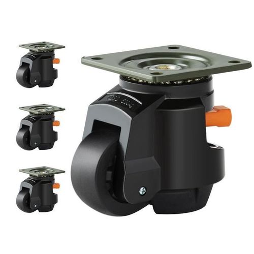Roulettes Pivotantes - VEVOR - 122,5 x 90 x 102 mm,Lot de 4,Capacité de charge totale 1000 kg,Avec support,Réglable à 360°