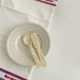 Cuillère À Dessert En Plastique De Style Français, Couteau À Confiture, Cuillère À Fruits Rétro, Ensemble De Coupe De Dessert De Poupée, Ensemble De Cuisine, Ustensiles De Cuisine, 2 Pièces