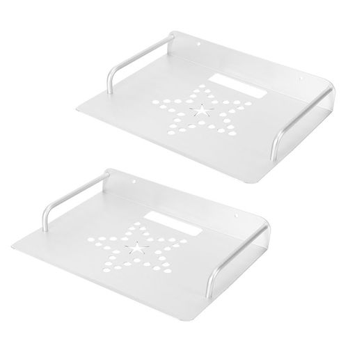 Décodeurs De Routeur De Boîtier Tv, Mini Pc, Lecteur Dvd, Espace Monocouche, Support Mural En Aluminium, Étagère De Rangement, Support Rapide, 2 Pièces
