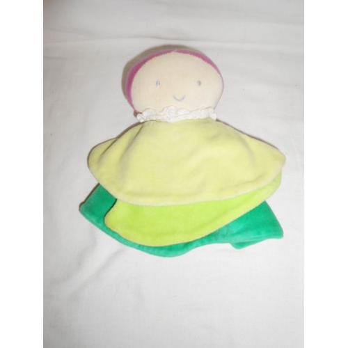 Doudou Plat Poupée Lutin Orchestra Prémaman Vert Violet Jouet Bebe Naissance Peluche Éveil Enfant Comfort Blanket Comforter Soft Toy