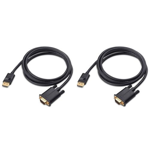 Câble Displayport vers VGA, 2 câbles DP vers VGA, 6 pieds
