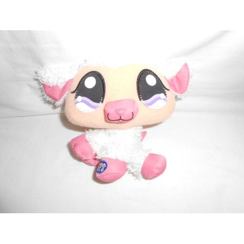 Peluche Doudou Mouton Agneau Blanc Beige Ecru Creme Rose Violet Mauve Parme Lilas Bouclette Littlest Pet Shop Petshop Hasbro Lps