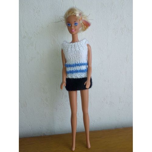Haut N° 33 Tricoté Main Pour Poupée Barbie
