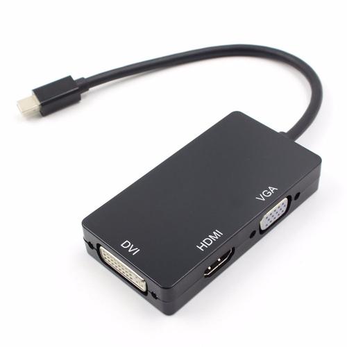 Câble adaptateur Thunderbolt Mini Displayport DP vers HDMI VGA DVI 3 en 1, convertisseur pour MacPleAir Pro et Microsoft Surface Pro 3 2
