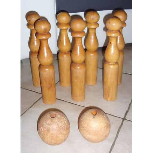 Jeu De Quilles Ancien En Bois - Années 50