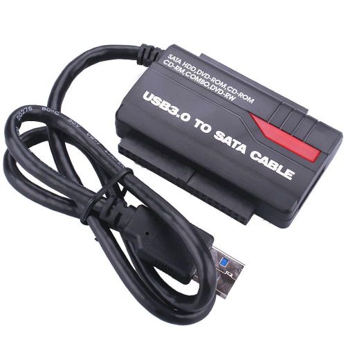 Convertisseur de lecteur de disque dur USB 3.0 à 2.5 3.5 5.25 IDE SATA, câble d'accueil, adaptateur de disque dur