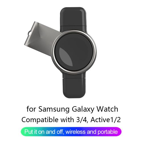 Support De Station De Charge Magnétique Sans Fil 2 En 1 Pour Montre Connectée Samsung Galaxy Watch 3/4 Active 1/2, Ports Usb Type-C