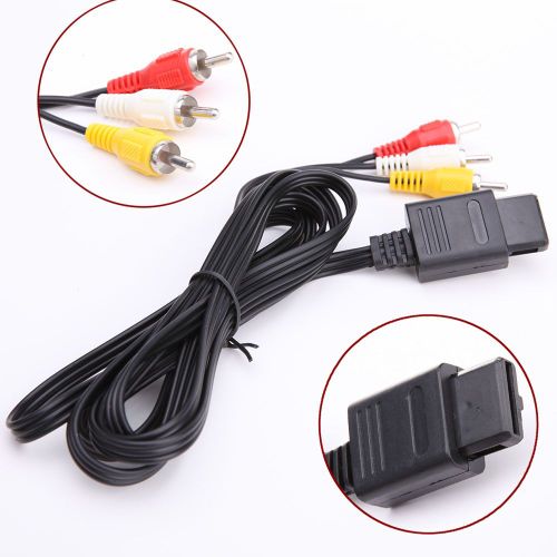 Câble Tv Audio/Vidéo A/V, 1.8m, Cordon Rca Pour Nintendo 64 N64 Gamecube Ngc Snes Sfc