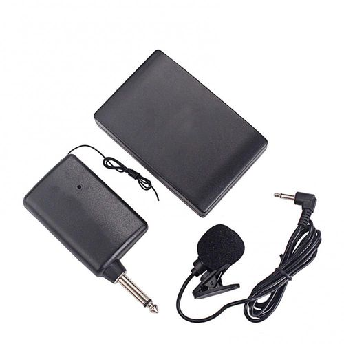 Système de Microphone sans fil avec Mini récepteur, Clip à col à revers