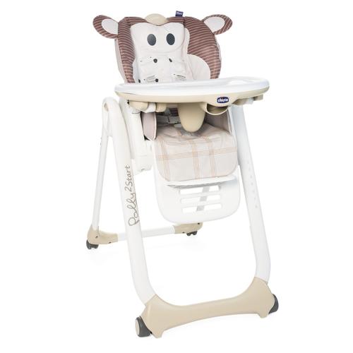 Chaise Haute Polly 2 Start - 4 Roues - Monkey - Chicco