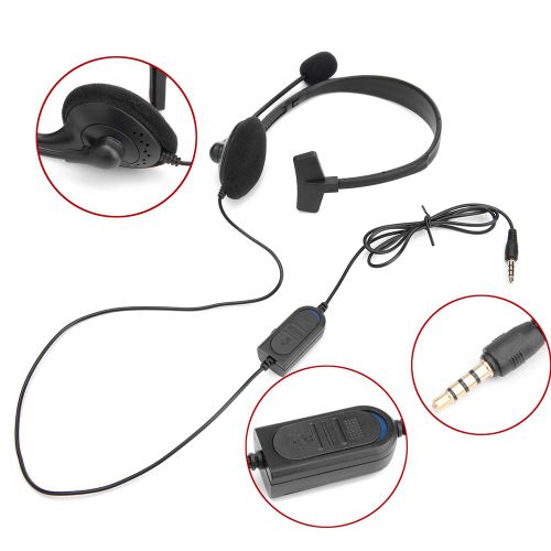 Casque Monaural Avec Microphone, 3.5mm, Pour Manette Playstation 4