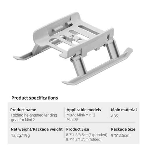 Train D'atterrissage Pliable Pour Drone, Support De Jambe À Hauteur Étendue, Protecteur De Trépied, Dérapage Pour Dji Mini Se/Mini 2/Mavic, Accessoires-Générique