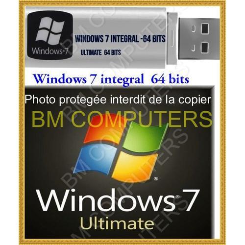 Clé USB bootable d installation Windows 7 INTEGRAL 64 bits