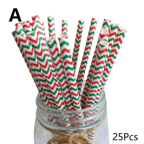 Pailles En Papier Pour Noël Et Nouvel An, 25 Pièces, Flocons De Neige, Pour Boisson, Décorations Pour La Maison, Fournitures De Fête, 2023