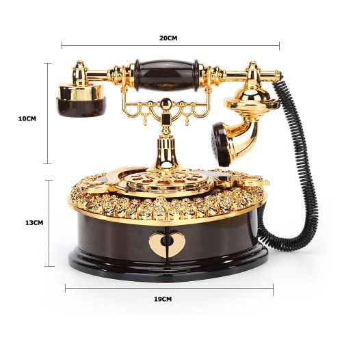 Boîte À Musique En Forme De Téléphone, Style Européen Rétro, Cadeaux Créatifs, Rangement De Bijoux, Étui Organisateur, Ornements Décoratifs Pour La Maison