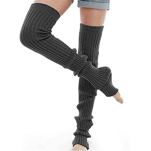 Expédié De France Femme Fille Paire Jambière Guêtres Genouillères Tricotés Stocking D'hiver Chaudes De Yoga Fitness Danse Chaussette Montantes Rouge Noir Grise
