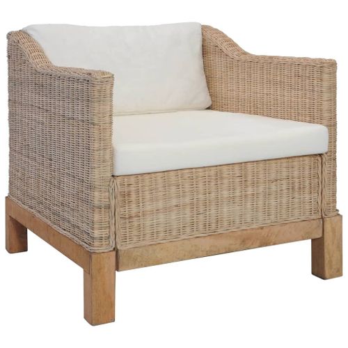 Vidaxl Fauteuil Avec Coussins Rotin Naturel
