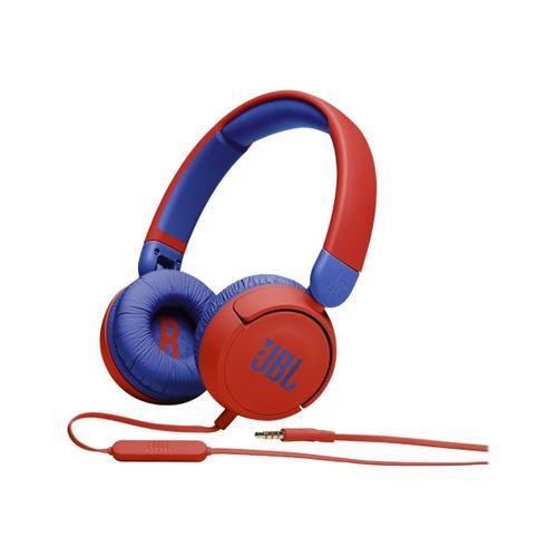 JBL Jr310 - Écouteurs avec micro - sur-oreille - filaire - jack 3,5mm - rouge