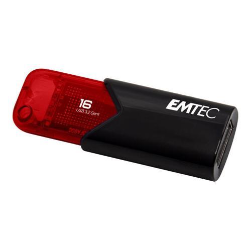 EMTEC B110 Click Easy 3.2 - Clé USB - 16 Go - USB 3.2 Gen 1 - noir, rouge