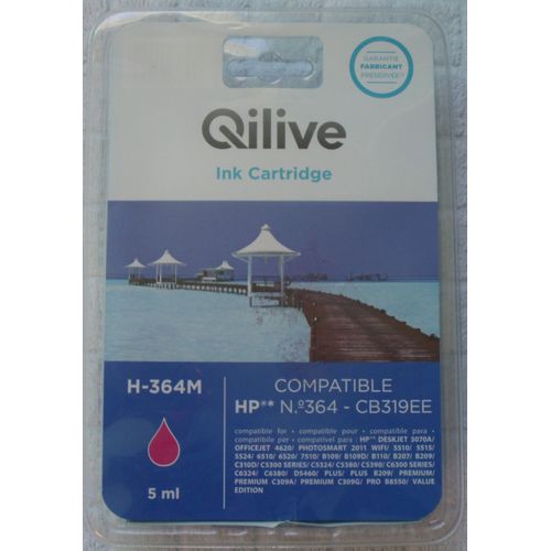 Cartouche QILIVE pour HP - H-364M - N° 364 - CB319EE - Couleur Magenta - Contenance 5ml