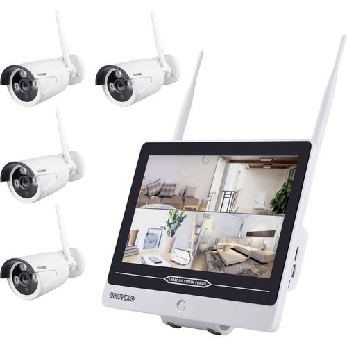 Jeu de caméras de surveillance Inkovideo INKO-AL3003-4 Wi-Fi IP-4 canaux avec 4 caméras 1280 x 960 pixels