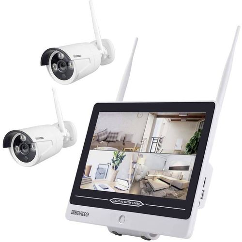 Jeu de caméras de surveillance Inkovideo INKO-AL3003-2 Wi-Fi IP-4 canaux avec 2 caméras 1920 x 1080 pixels
