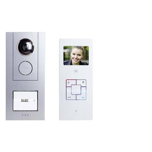 Interphone vidéo m-e modern-electronics Vistus VD ALU 6310 S 41180 filaire Set complet 1 foyer argent