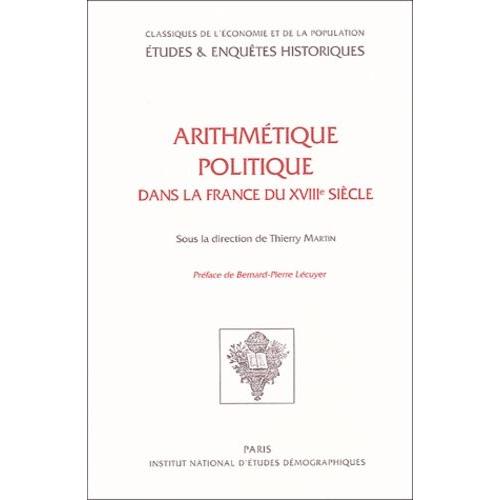 Arithmétique Politique Dans La France Du Xviiie Siècle
